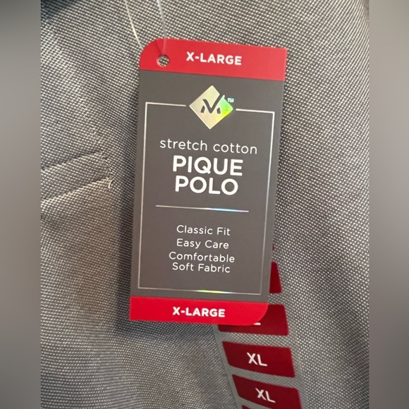 NWT Men’s Members Mark Grey Polo Shirt Size XL - Picture 3 of 11